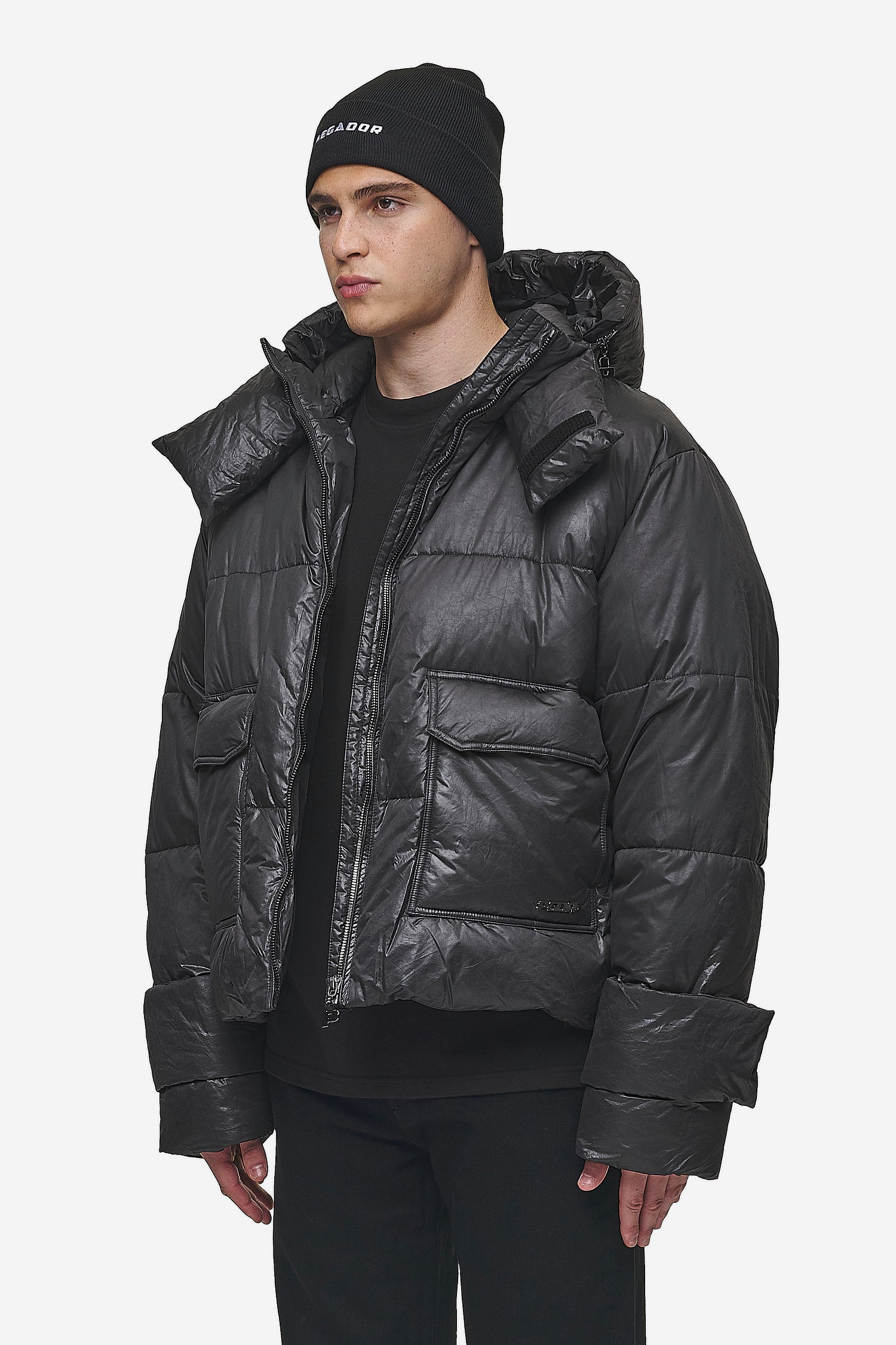 Oversized puffer jacket with taping hotsell