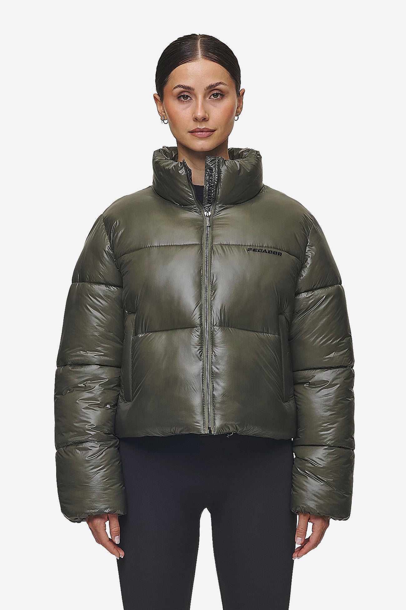 Glossy puffer jacket hotsell