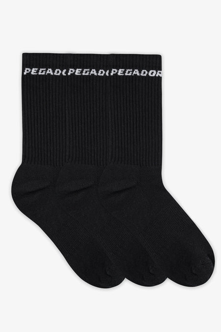 Side Logo Socks Black White (3 Pack)