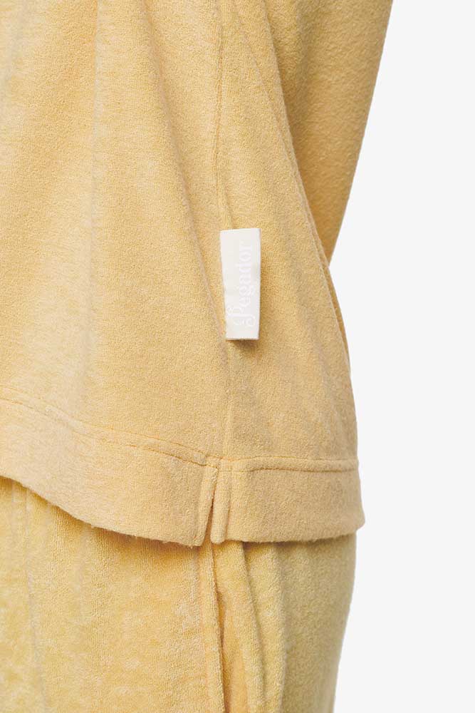 Pegador Cecina Frottee Overshirt Golden Sun Detailshot aus der Finer Things Kollektion für DaHerren