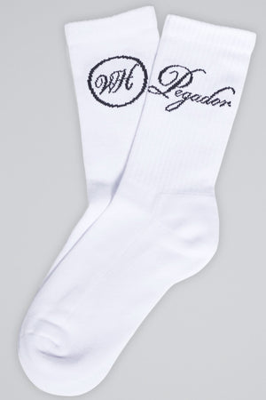 Pegador Commander Socks White Black Hauptansicht aus der Written History Kollektion für Herren