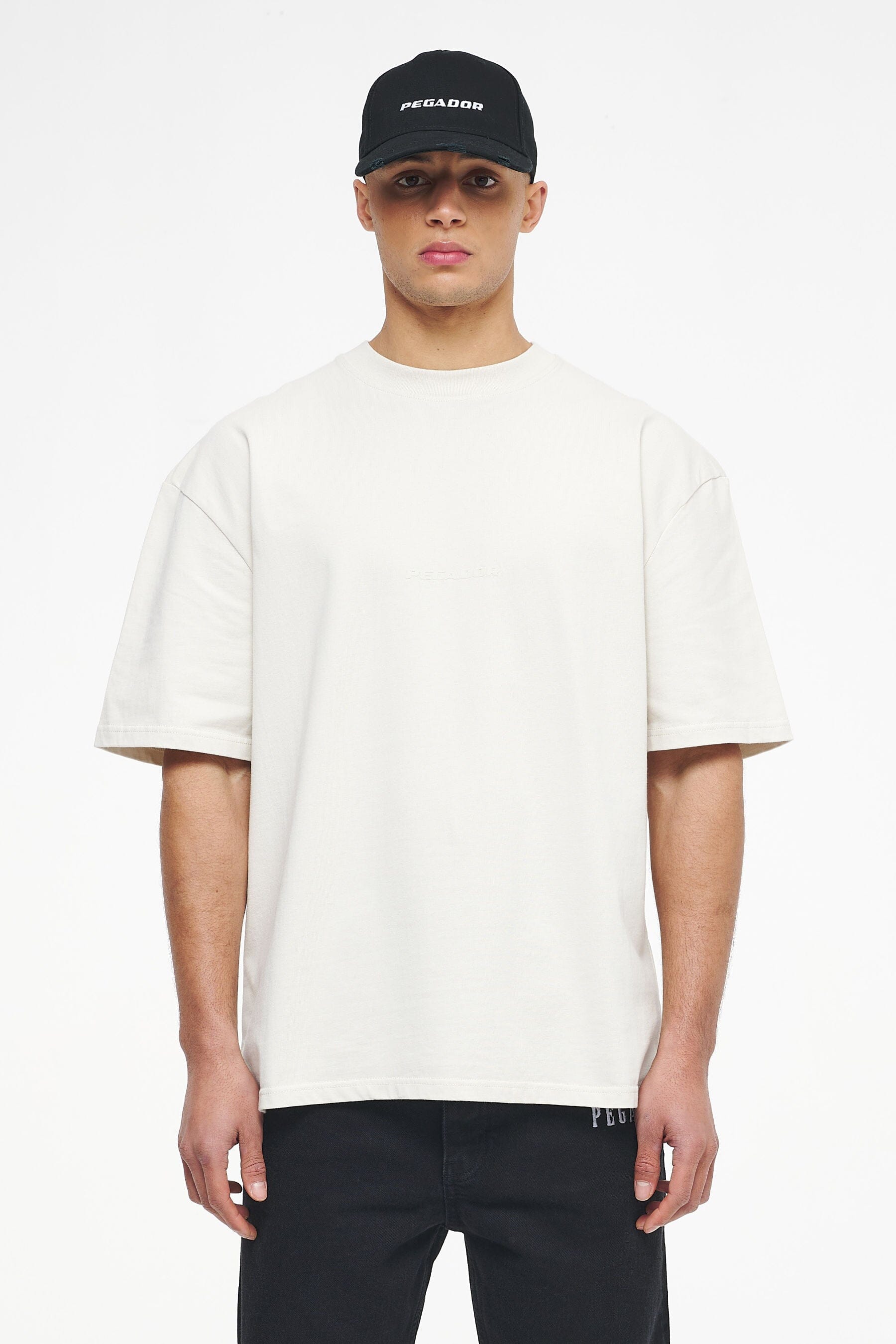 Colne Logo Oversized Tee Vintage Washed Angels Cream Gum Tees | Men Trust The Process | Men 