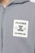 Pegador Salal Oversized Sweat Jacket Vintage Washed Dusk Grey Detailshot aus der Trust The Process Kollektion für Herren