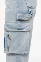 Pegador Hills Wide Cargo Jeans Vintage Bright Blue Detailshot aus der Trust The Process Kollektion für DaHerren