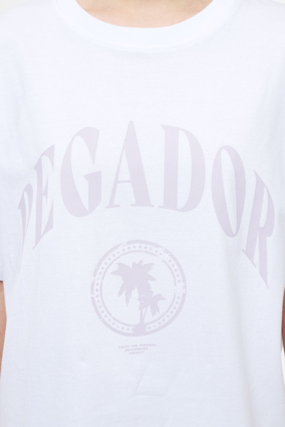 Pegador Solan Oversized Tee White Detailshot aus der Trust The Process Kollektion für DaHerren